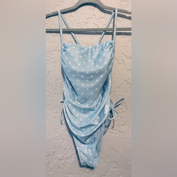 Wild Fable Light Blue Polka Dot One- Piece Swimsuit - Picture 1 of 10